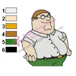 Peter Griffin Family Guy Embroidery Design 04